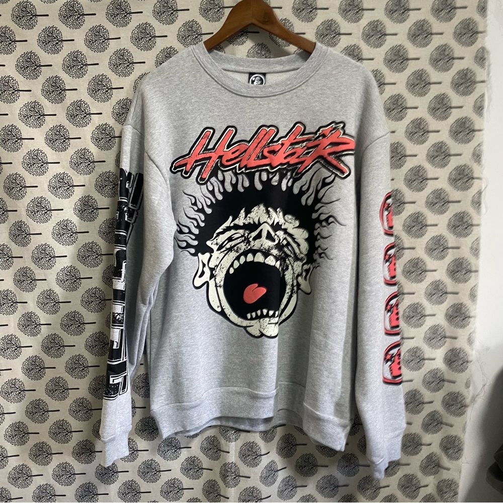 Hellstar Capsule 9 Crew Neck Grey Sweatshirt - image 1